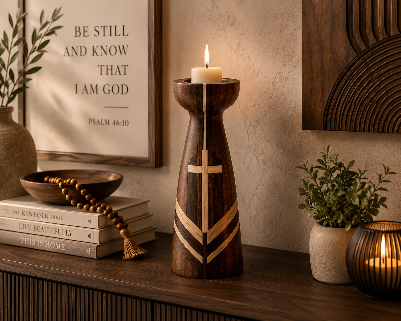 Light & Faith Candle Stand